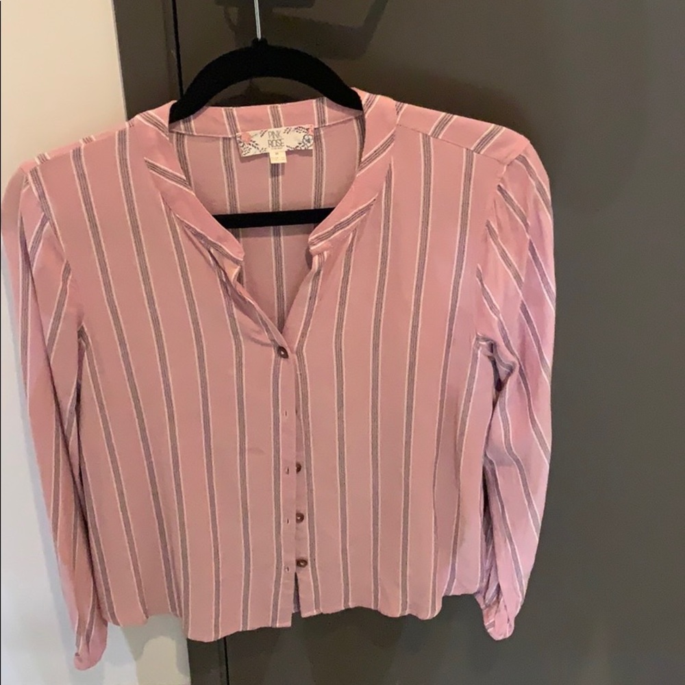 Pink button down shirt